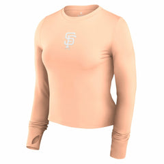 San Francisco Giants Women's Studio Fitted Long Sleeve Gym Top  Pink