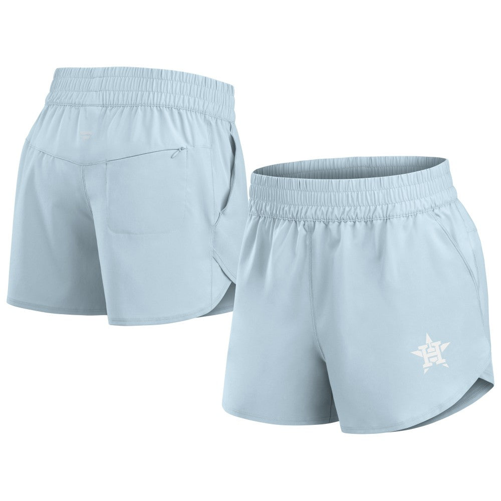 Houston Astros Women's Studio Woven Vibe Shorts Light Blue
