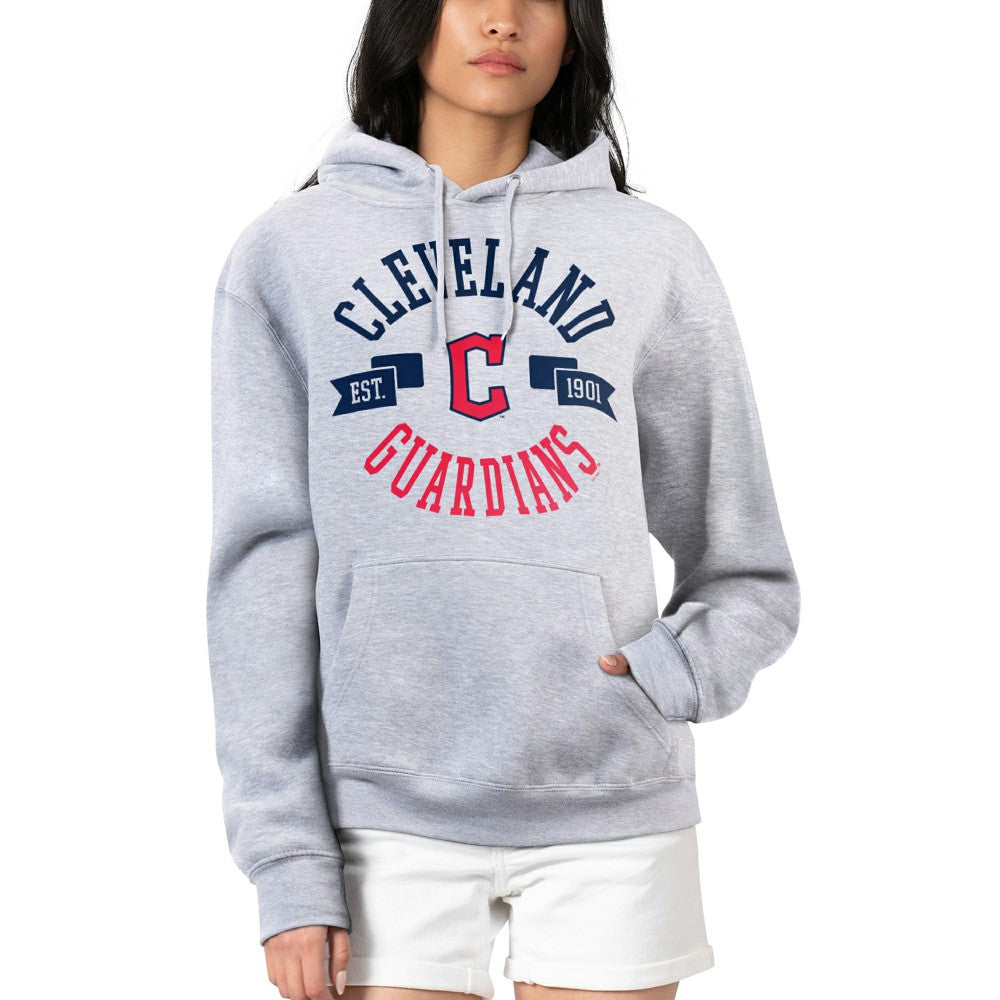 Cleveland Guardians G-III 4Her by Carl Banks Women's City Graphic Pullover Hoodie Heather Gray