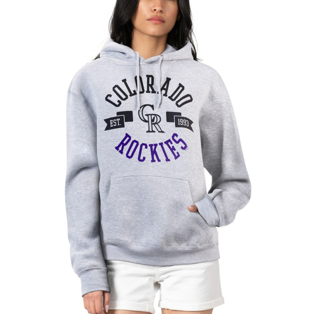 Colorado Rockies G-III 4Her by Carl Banks Women's City Graphic Pullover Hoodie Heather Gray