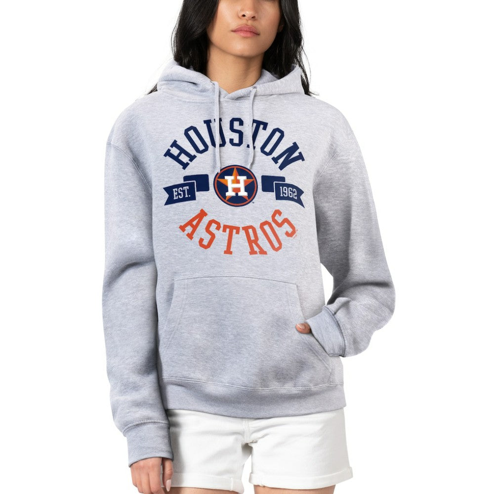 Houston Astros G-III 4Her by Carl Banks Women's City Graphic Pullover Hoodie Heather Gray
