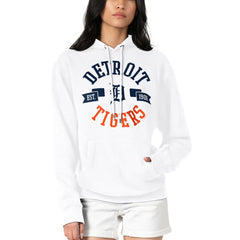 Detroit Tigers G-III 4Her by Carl Banks Women's City Graphic Pullover Hoodie White