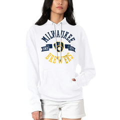 Milwaukee Brewers G-III 4Her by Carl Banks Women's City Graphic Pullover Hoodie White