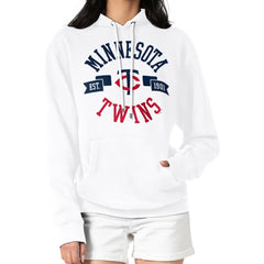 Minnesota Twins G-III 4Her by Carl Banks Women's City Graphic Pullover Hoodie White