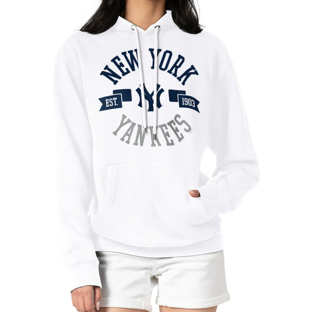 New York Yankees G-III 4Her by Carl Banks Women's City Graphic Pullover Hoodie White