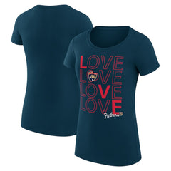 Florida Panthers G-III 4Her by Carl Banks Women's Super-Slim Fit Lightweight Hockey Love T-Shirt Navy
