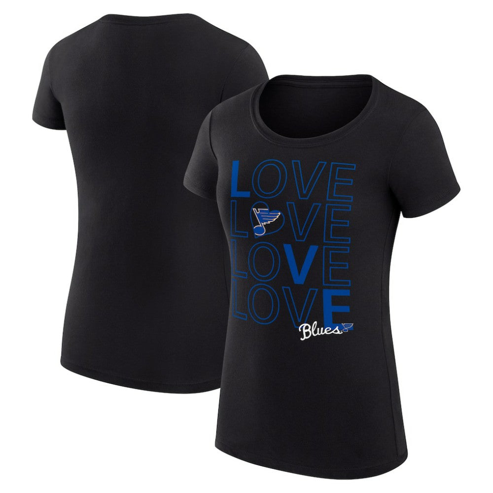 St. Louis Blues G-III 4Her by Carl Banks Women's Super-Slim Fit Lightweight Hockey Love T-Shirt Black