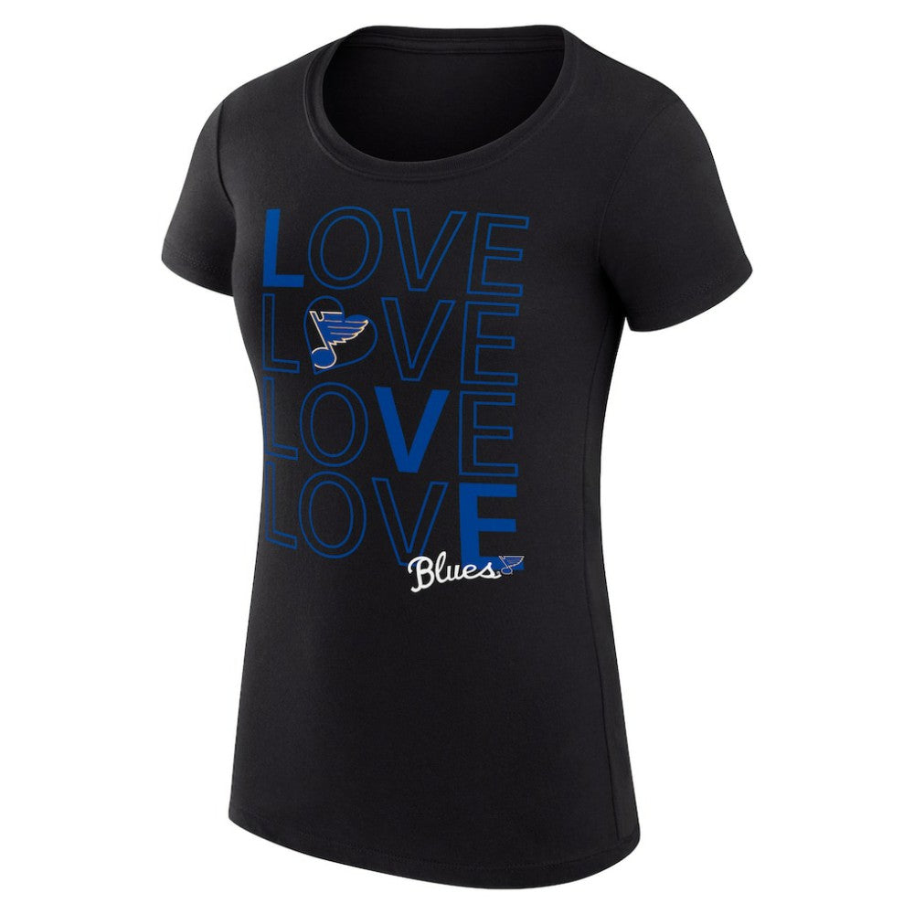 St. Louis Blues G-III 4Her by Carl Banks Women's Super-Slim Fit Lightweight Hockey Love T-Shirt Black