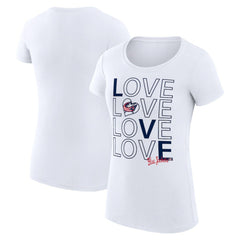 Columbus Blue Jackets G-III 4Her by Carl Banks Women's Super-Slim Fit Lightweight Hockey Love T-Shirt White