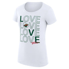 Minnesota Wild G-III 4Her by Carl Banks Women's Super-Slim Fit Lightweight Hockey Love T-Shirt White