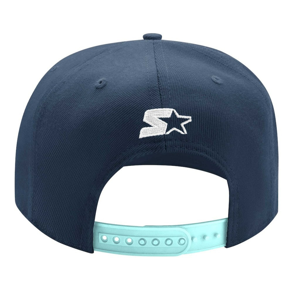 Seattle Kraken Starter Arch Logo Two-Tone Snapback Hat Deep Sea Blue/Light Blue