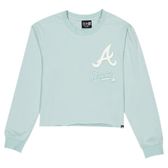 Atlanta Braves Women's Breeze Logo Select Cropped Long Sleeve T-Shirt Mint | New Era