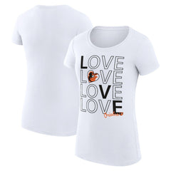 Baltimore Orioles G-III 4Her by Carl Banks Women's Super-Slim Fit Lightweight Love Graphic Team T-Shirt White
