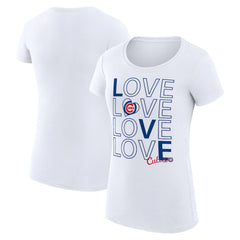 Chicago Cubs G-III 4Her by Carl Banks Women's Super-Slim Fit Lightweight Love Graphic Team T-Shirt White