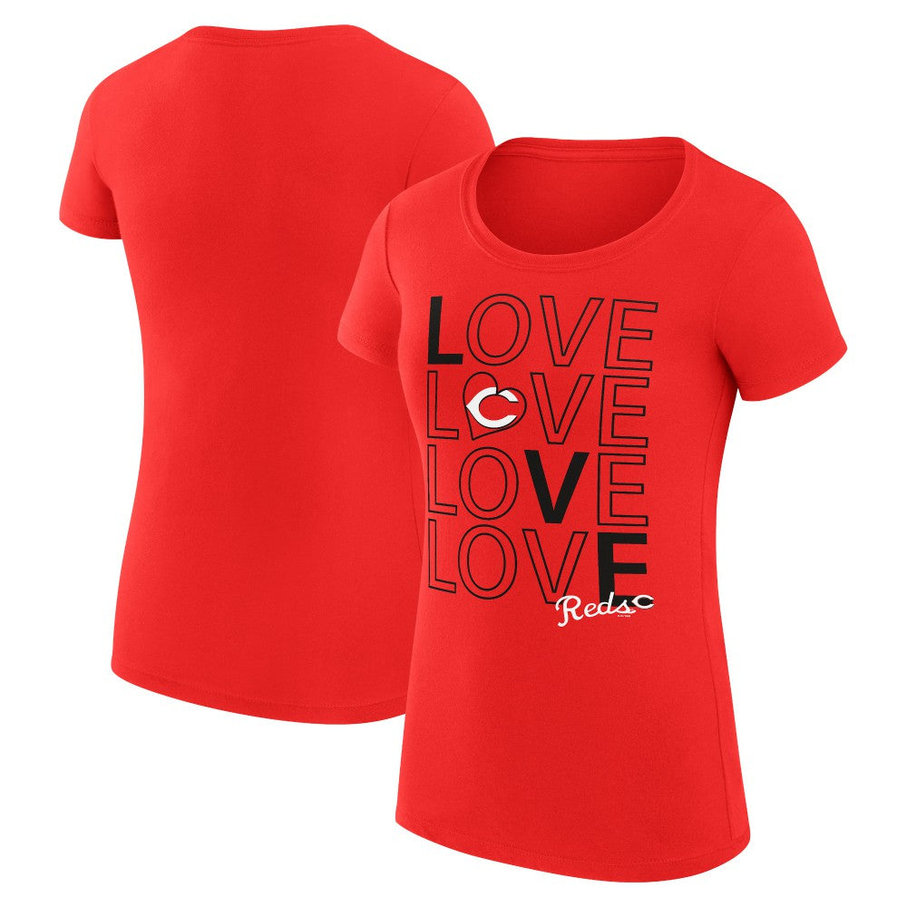 Cincinnati Reds G-III 4Her by Carl Banks Women's Super-Slim Fit Lightweight Love Graphic Team T-Shirt Red