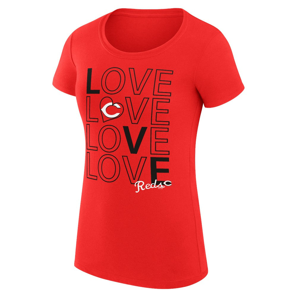 Cincinnati Reds G-III 4Her by Carl Banks Women's Super-Slim Fit Lightweight Love Graphic Team T-Shirt Red