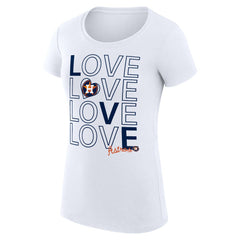Houston Astros G-III 4Her by Carl Banks Women's Super-Slim Fit Lightweight Love Graphic Team T-Shirt White