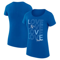Kansas City Royals G-III 4Her by Carl Banks Women's Super-Slim Fit Lightweight Love Graphic Team T-Shirt Royal