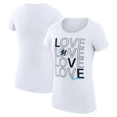Miami Marlins G-III 4Her by Carl Banks Women's Super-Slim Fit Lightweight Love Graphic Team T-Shirt White