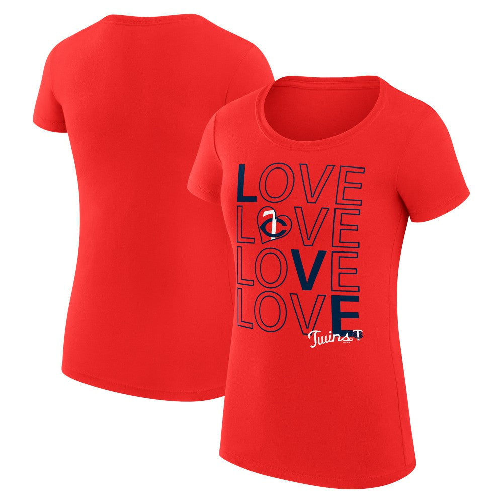 Minnesota Twins G-III 4Her by Carl Banks Women's Super-Slim Fit Lightweight Love Graphic Team T-Shirt Red