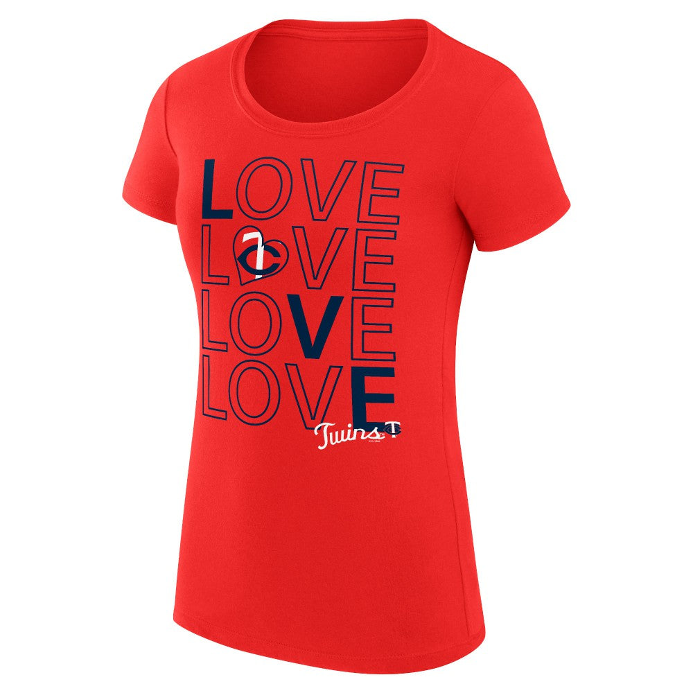 Minnesota Twins G-III 4Her by Carl Banks Women's Super-Slim Fit Lightweight Love Graphic Team T-Shirt Red