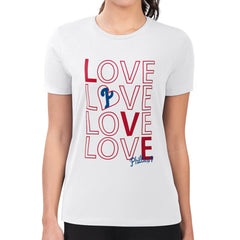 Philadelphia Phillies G-III 4Her by Carl Banks Women's Super-Slim Fit Lightweight Love Graphic Team T-Shirt White