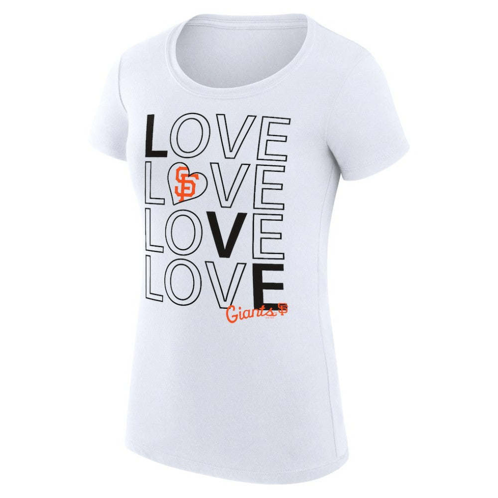 San Francisco Giants G-III 4Her by Carl Banks Women's Super-Slim Fit Lightweight Love Graphic Team T-Shirt White