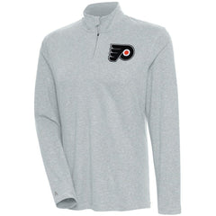 Philadelphia Flyers Antigua Women's Confront Quarter-Zip Pullover Top Heather Gray