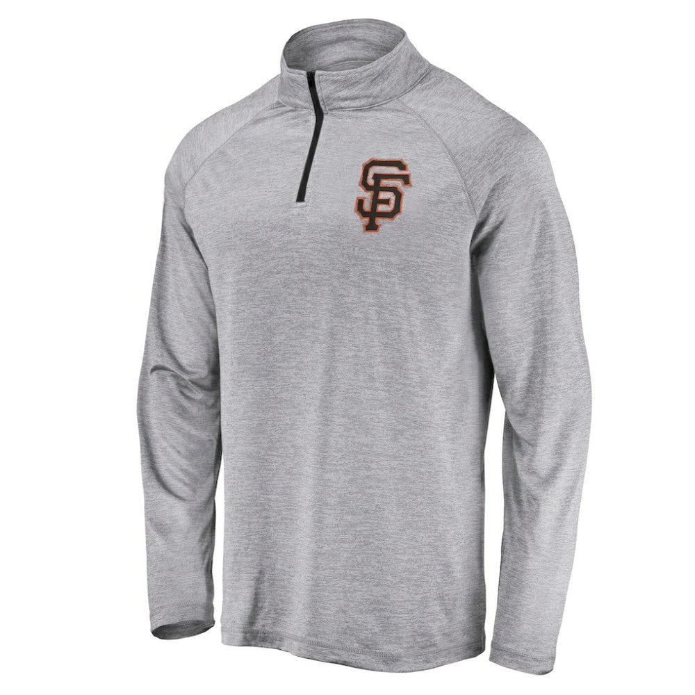 San Francisco Giants Profile Big & Tall Raglan Quarter-Zip Top Heather Gray