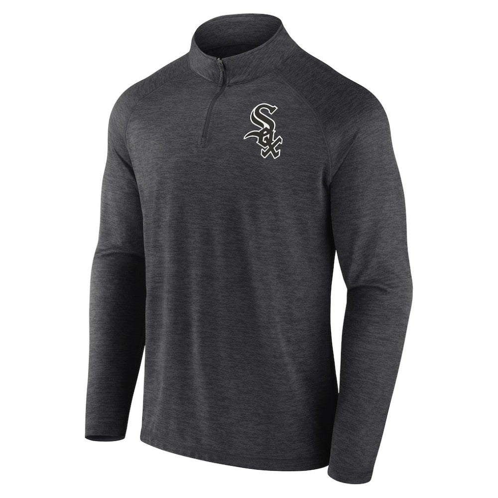 Chicago White Sox Profile Big & Tall Raglan Quarter-Zip Top Black