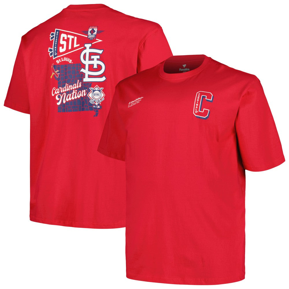 St. Louis Cardinals Profile Big & Tall Split Zone T-Shirt Red