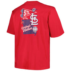 St. Louis Cardinals Profile Big & Tall Split Zone T-Shirt Red