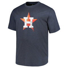 Houston Astros Profile Big & Tall Weathered Logo T-Shirt Heather Navy