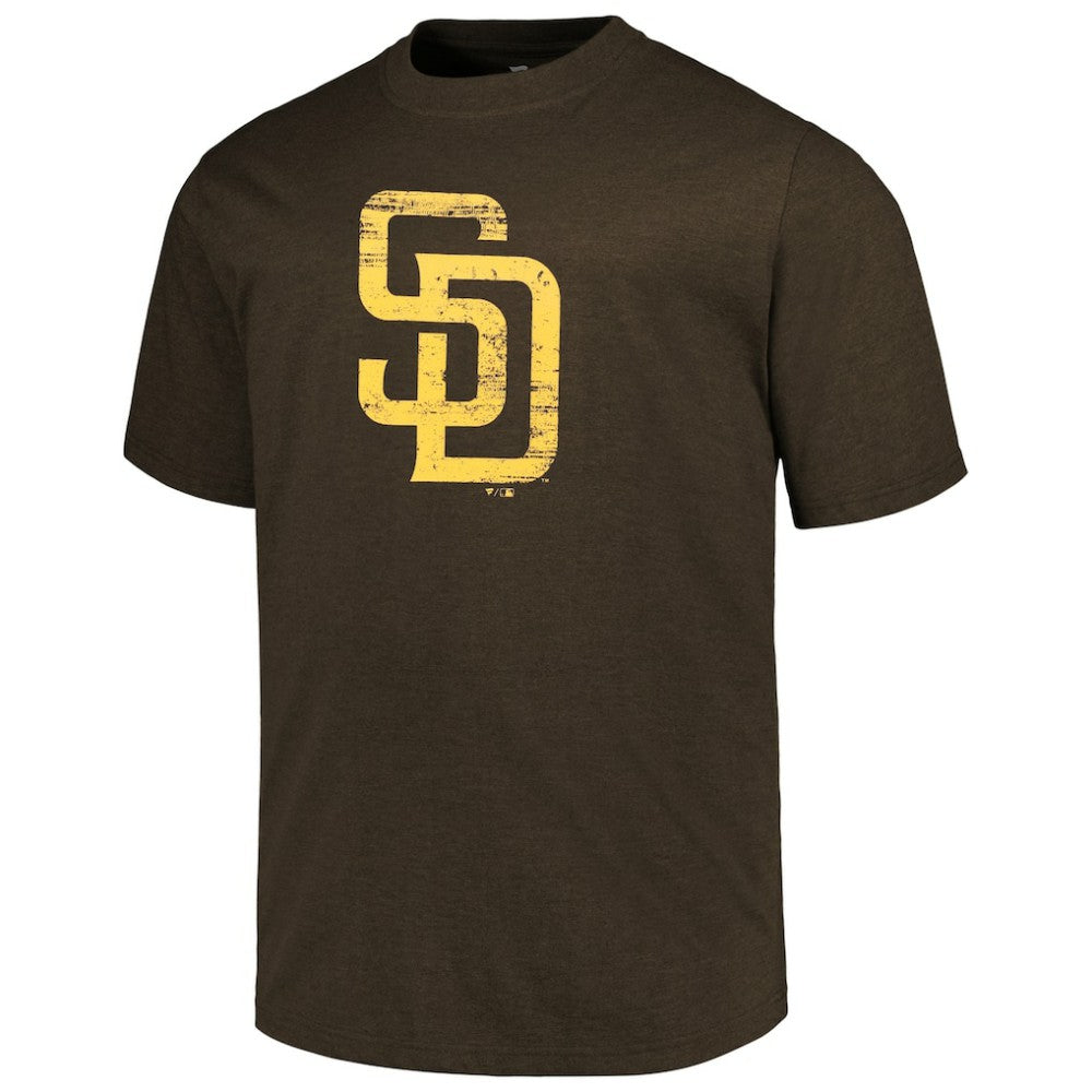 San Diego Padres Profile Big & Tall Weathered Logo T-Shirt Heather Brown