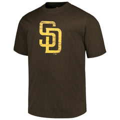 San Diego Padres Profile Big & Tall Weathered Logo T-Shirt Heather Brown