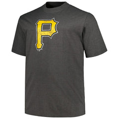 Pittsburgh Pirates Profile Big & Tall Weathered Logo T-Shirt Heather Black