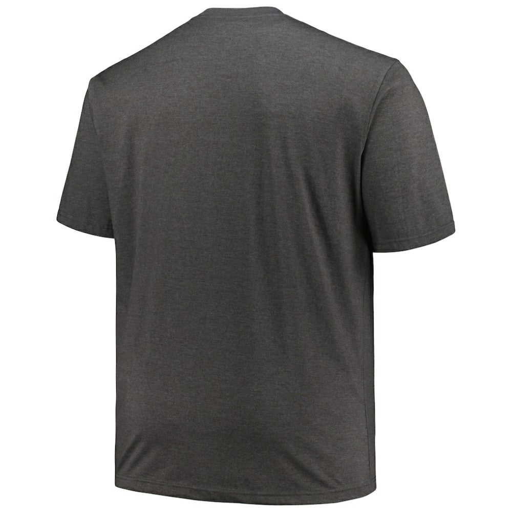 Pittsburgh Pirates Profile Big & Tall Weathered Logo T-Shirt Heather Black