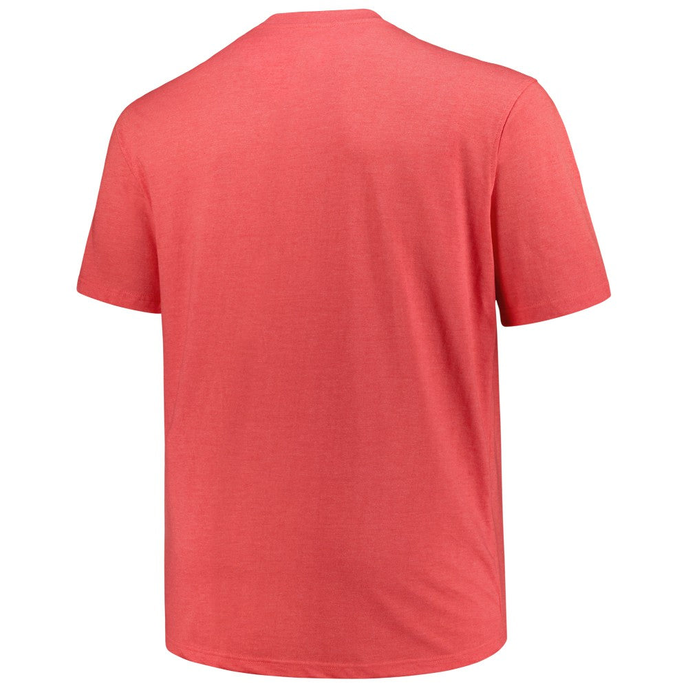 Cincinnati Reds Profile Big & Tall Weathered Logo T-Shirt Heather Red