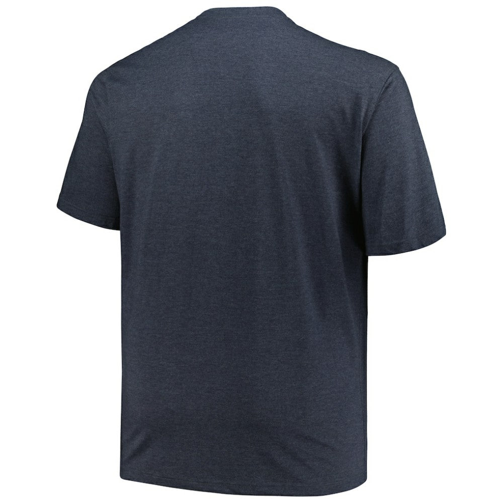 Detroit Tigers Profile Big & Tall Weathered Logo T-Shirt Heather Navy
