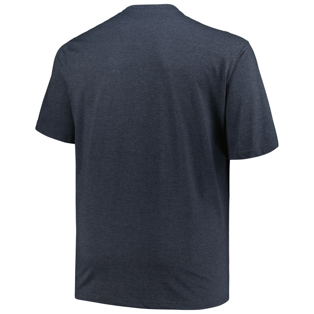 Minnesota Twins Profile Big & Tall Weathered Logo T-Shirt Heather Navy