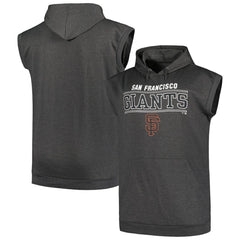San Francisco Giants Profile Big & Tall Muscle Sleeveless Pullover Hoodie Heather Charcoal