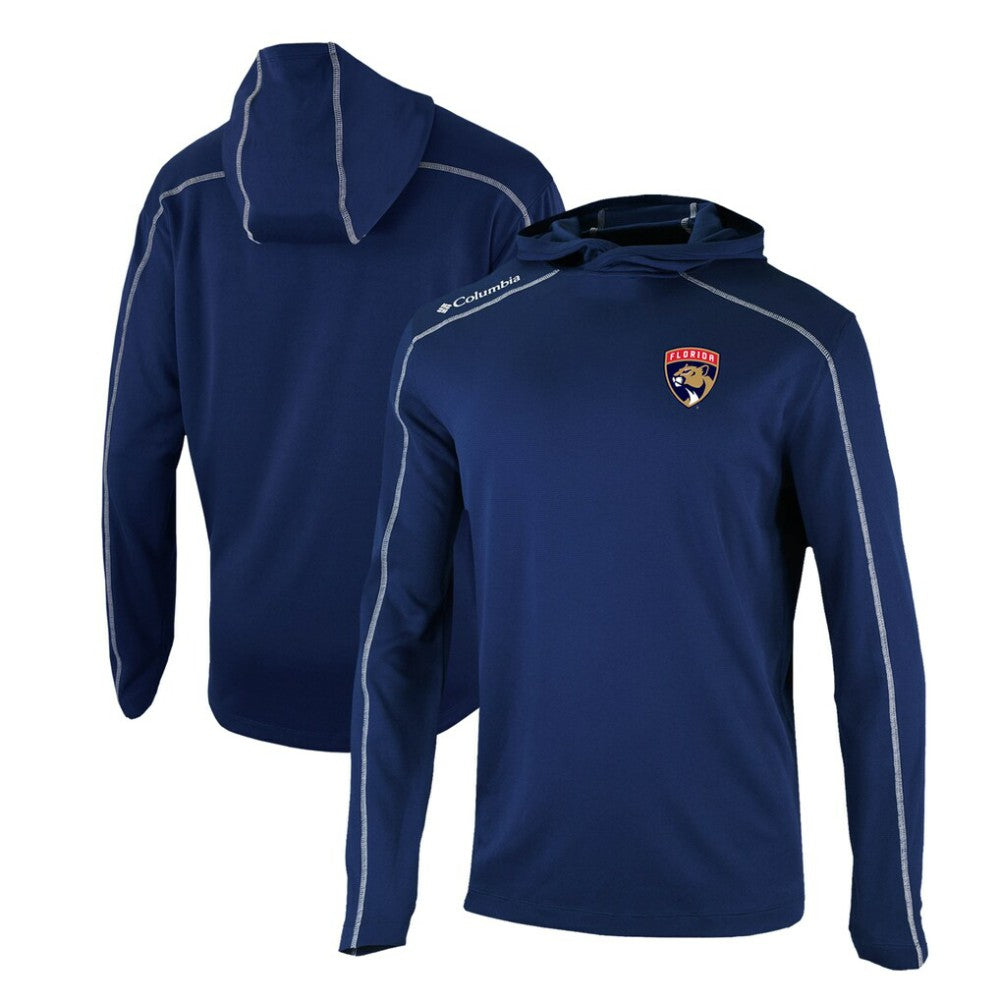 Florida Panthers Columbia Omni-Wick Shotgun Long Sleeve Hoodie T-Shirt Navy