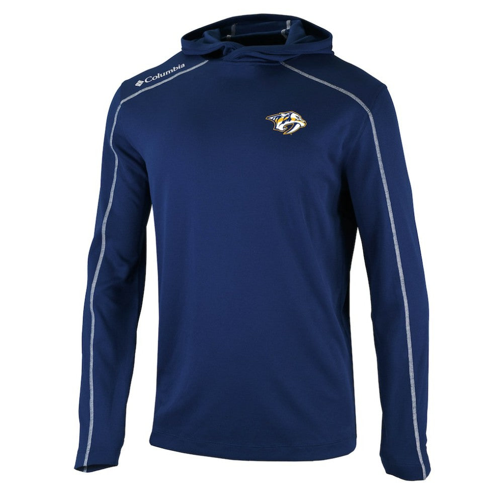 Nashville Predators Columbia Omni-Wick Shotgun Long Sleeve Hoodie T-Shirt Navy