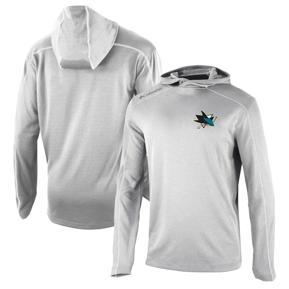 San Jose Sharks Columbia Omni-Wick Shotgun Long Sleeve Hoodie T-Shirt Gray