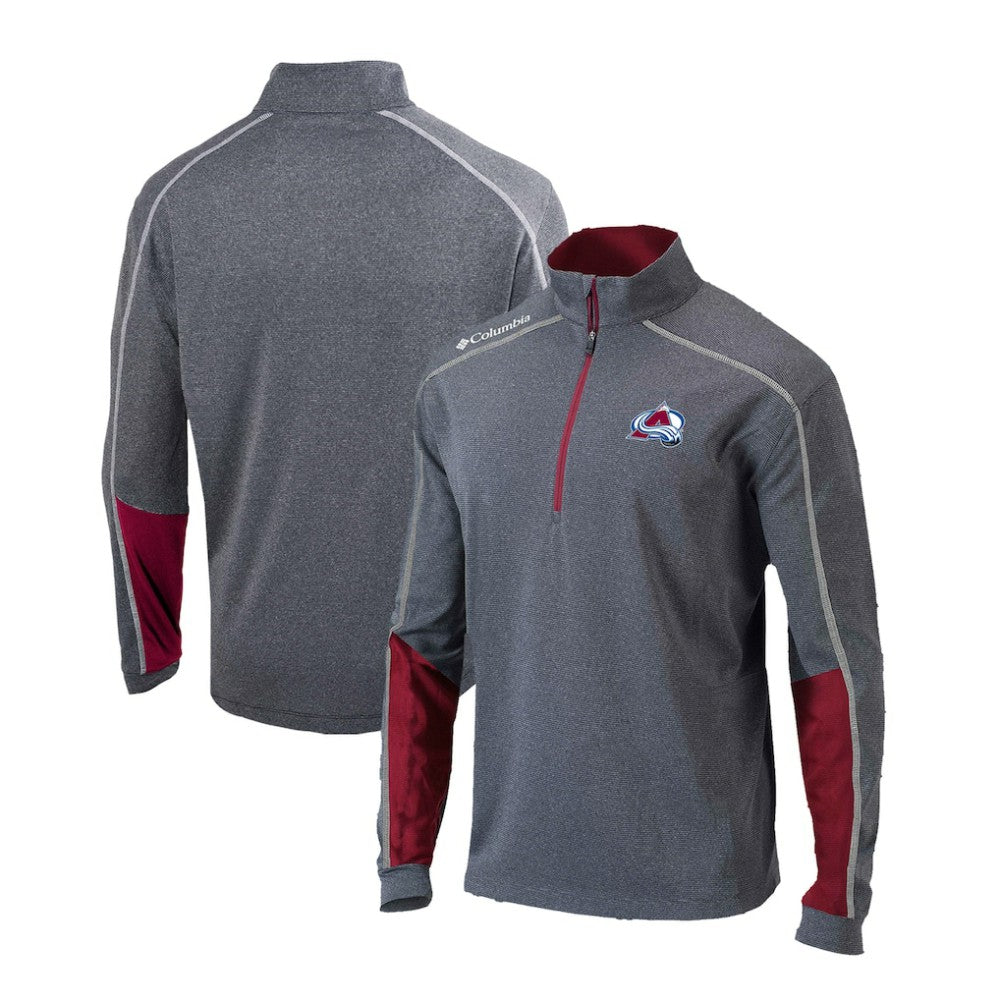 Colorado Avalanche Columbia Omni-Wick Shotgun 2.0 Quarter-Zip Pullover Top Gray/Purple