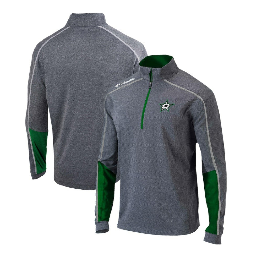 Dallas Stars Columbia Omni-Wick Shotgun 2.0 Quarter-Zip Pullover Top Gray/Green