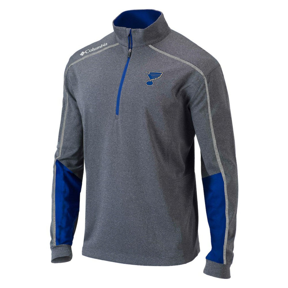 St. Louis Blues Columbia Omni-Wick Shotgun 2.0 Quarter-Zip Pullover Top Gray/Blue