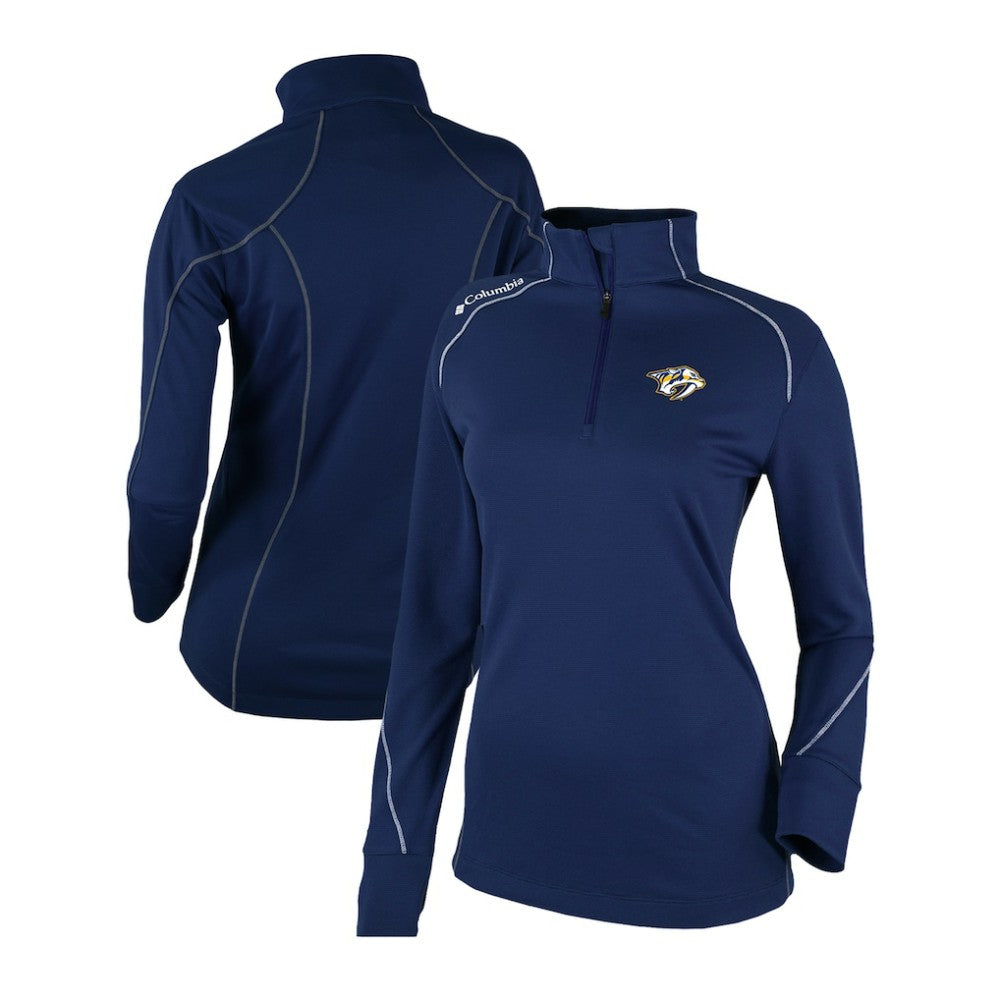 Nashville Predators Columbia Women's Omni-Wick Shotgun 2.0 Quarter-Zip Pullover Top Navy