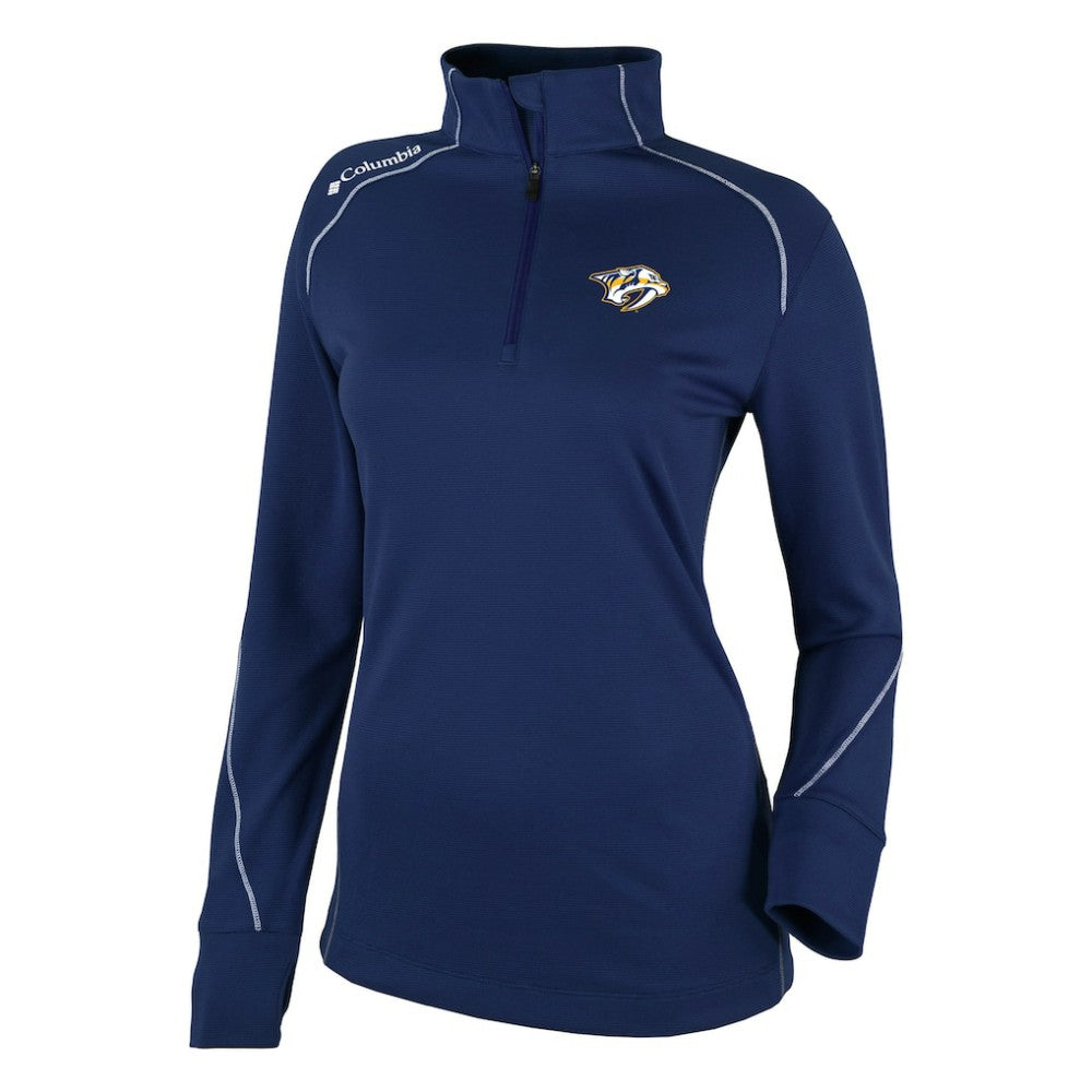 Nashville Predators Columbia Women's Omni-Wick Shotgun 2.0 Quarter-Zip Pullover Top Navy