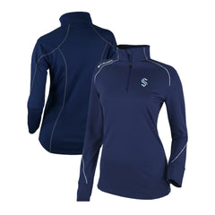 Seattle Kraken Columbia Women's Omni-Wick Shotgun 2.0 Quarter-Zip Pullover Top Navy